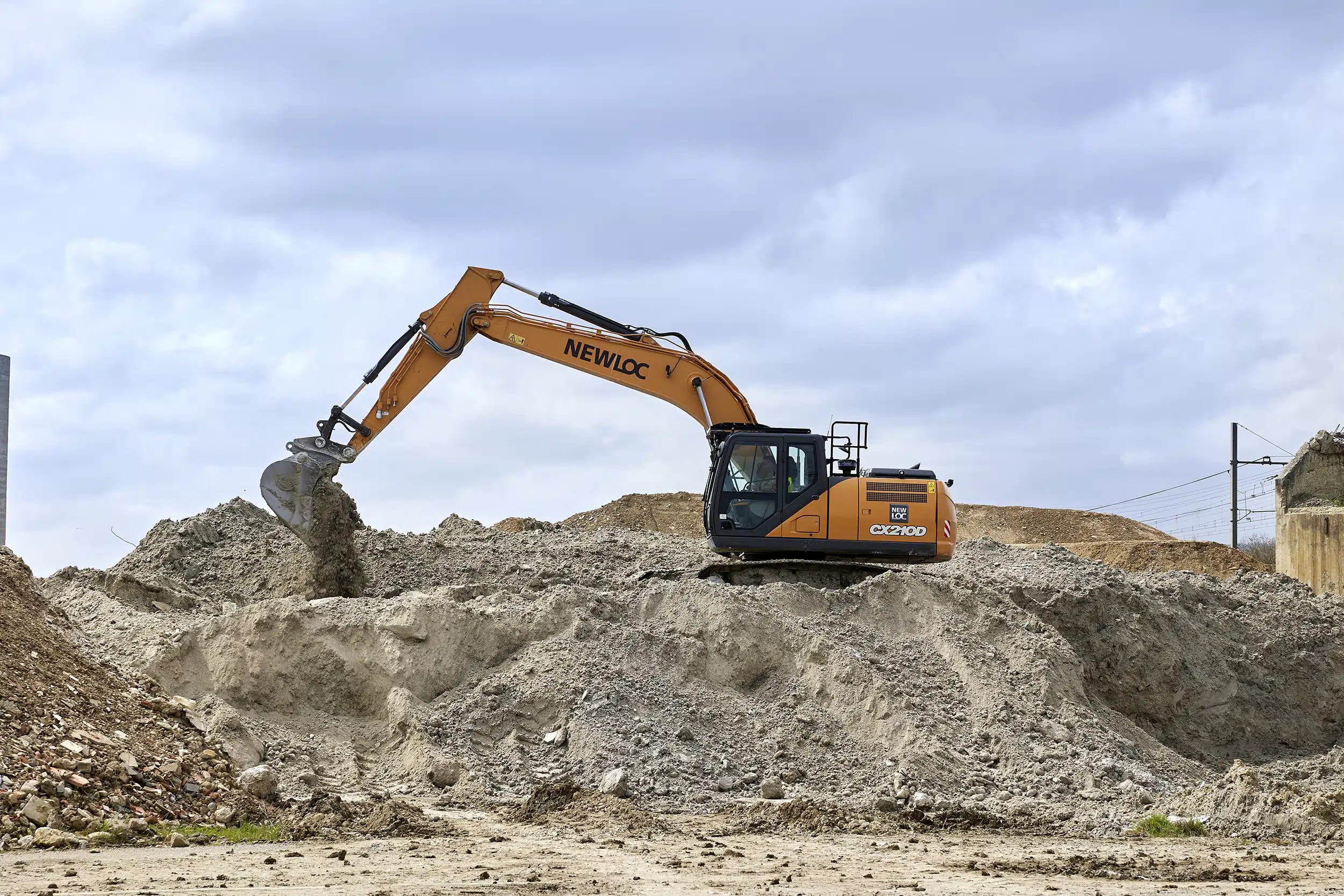 saboulard gravières tractopelle déchets matériaux granulats dans une gravière